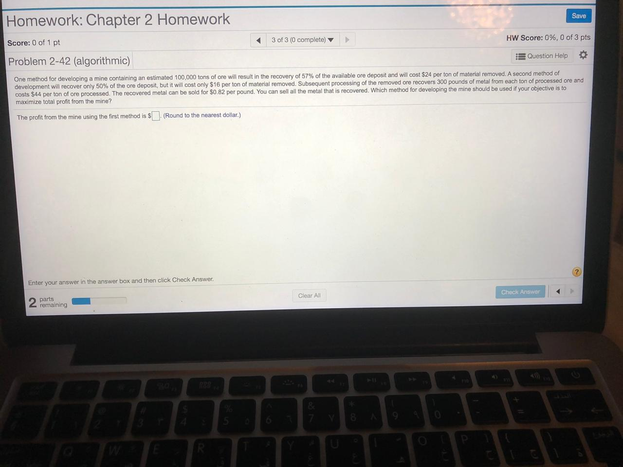 Solved Save Homework: Chapter 2 Homework Score: 0 of 1 pt 3 | Chegg.com