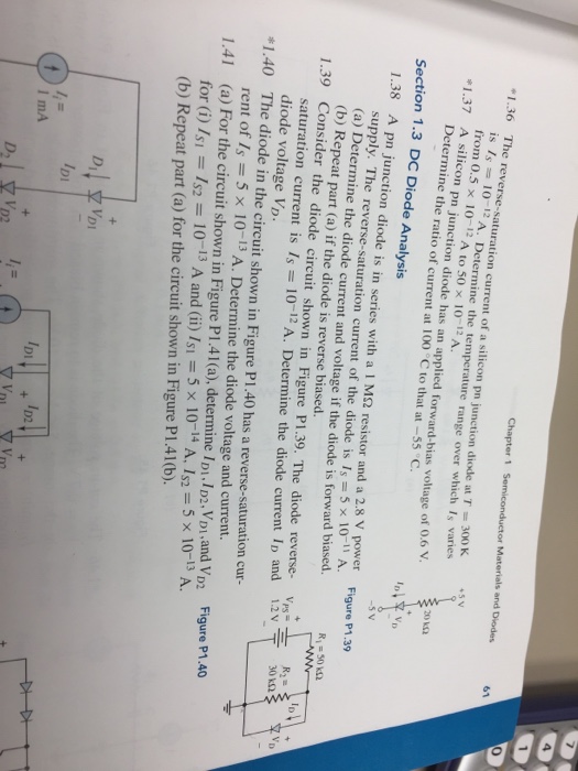 Solved Chapter 1 Semiconductor Materials and Diodes 61 1.36 | Chegg.com
