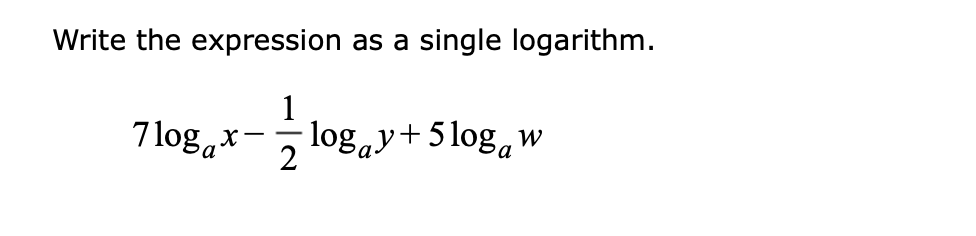 Solved Write the expression as a single logarithm. | Chegg.com