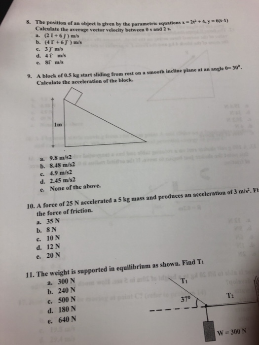 Solved S. The position of an object is given by the | Chegg.com