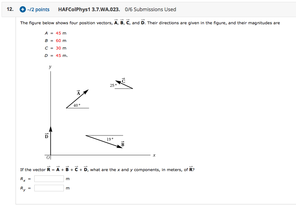 Solved 12. -12 points HAFColPhys1 3.7.WA.023. 0/6 | Chegg.com