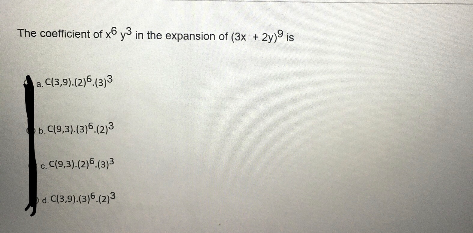 Solved The Coefficient Of Xo Y3 In The Expansion Of 3x Chegg Com