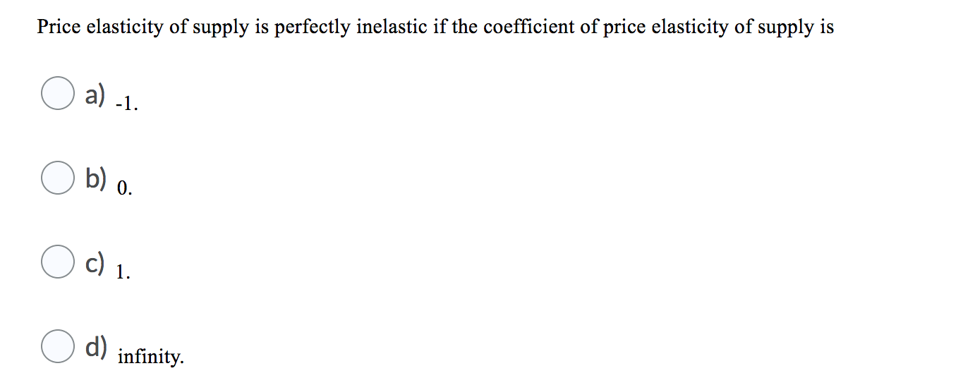 the coefficient of price elasticity of supply is always