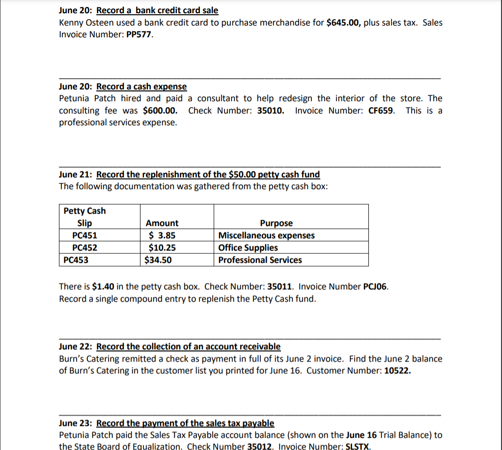 Solved June 16: Write-off an uncollectible account using the