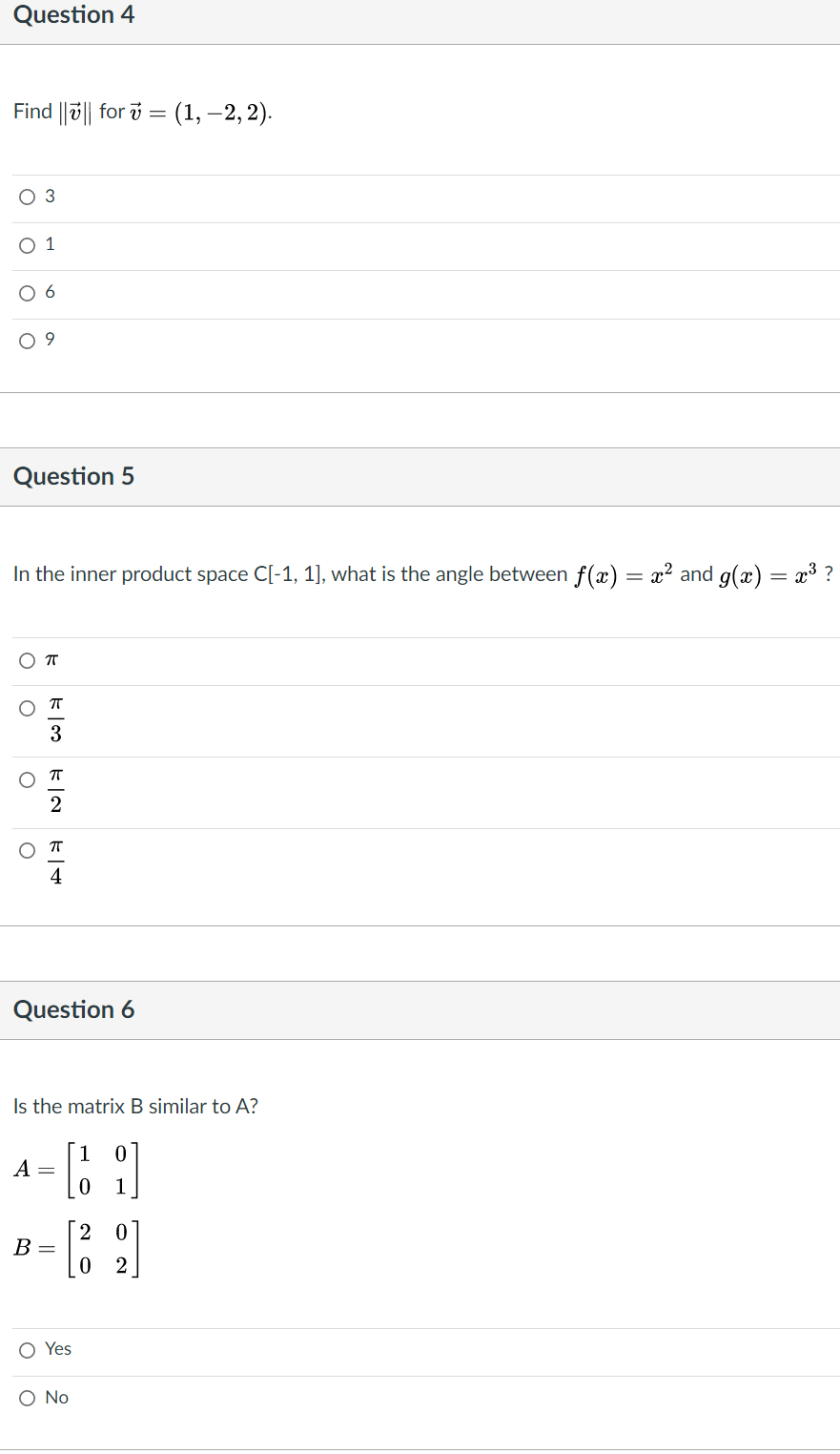 Solved Question 4 Find 0 For ū 1 2 2 03 O 1 O 6