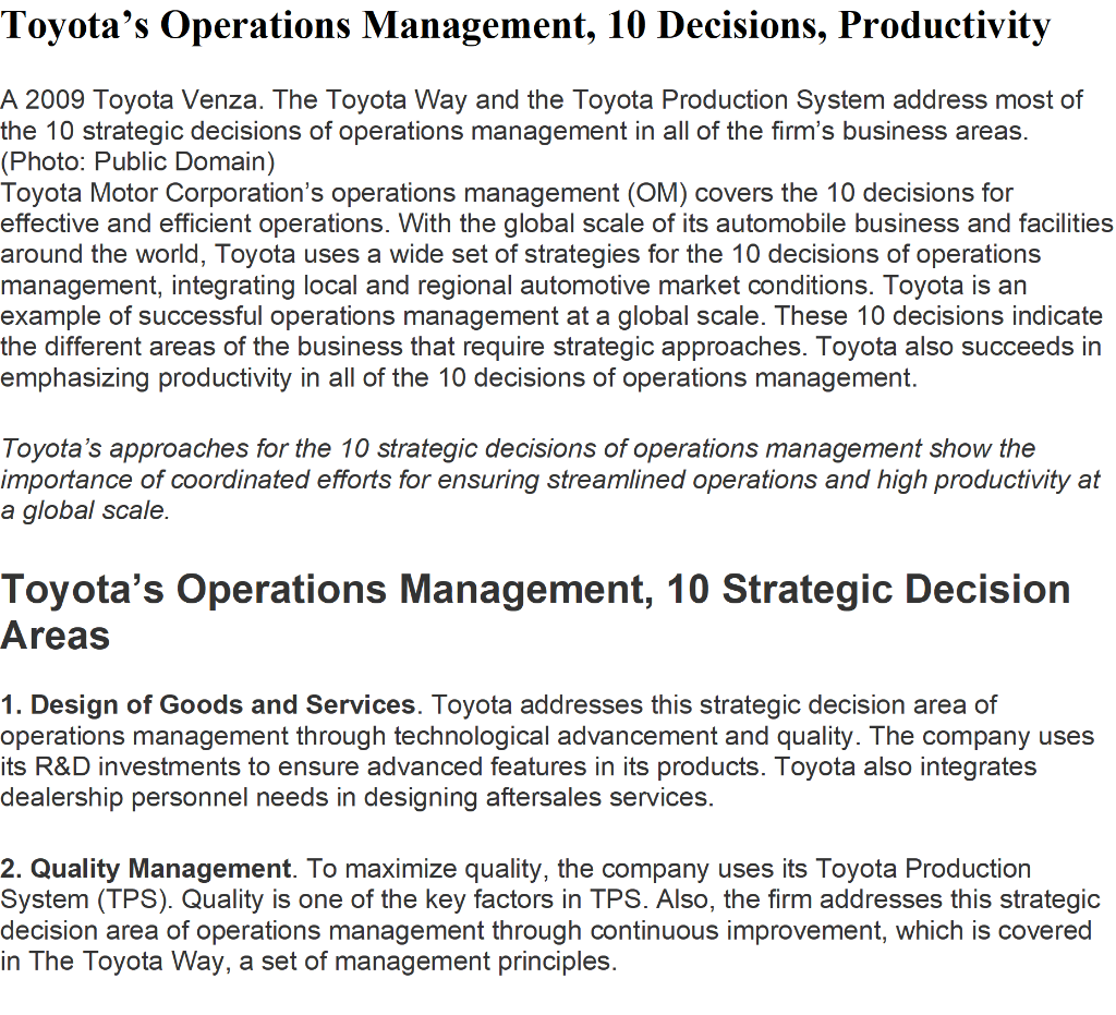 toyota strategic management