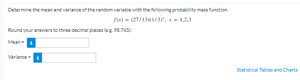 Solved Determine the mean and variance of the random | Chegg.com