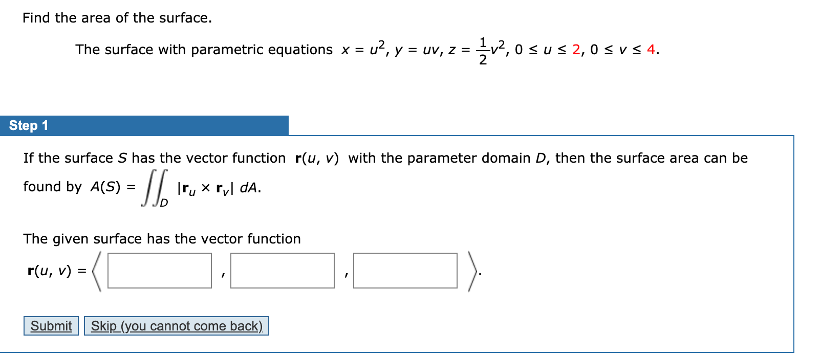 Solved Find The Area Of The Surface The Surface With Par Chegg Com