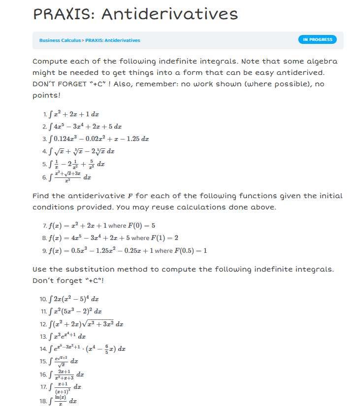 Solved Compute Each Of The Following Indefinite Integrals. | Chegg.com