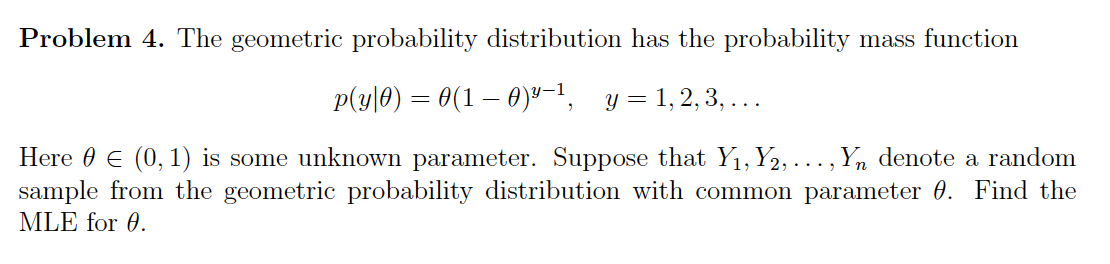 Solved Problem 4. The geometric probability distribution has | Chegg.com