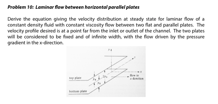 Solved Problem 10: Laminar flow between horizontal parallel | Chegg.com