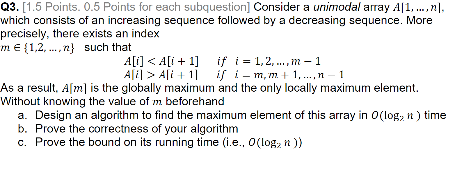 Solved ) - Q3. [1.5 Points. 0.5 Points for each subquestion] | Chegg.com