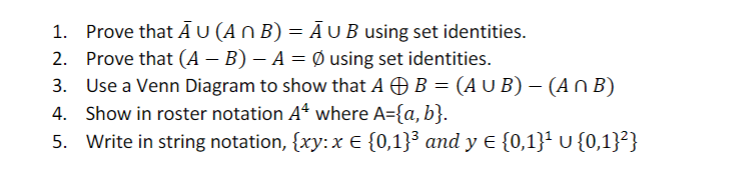 Solved Prove that ?bar (A)∪(A∩B)?b=ar (A)∪B ﻿using set | Chegg.com