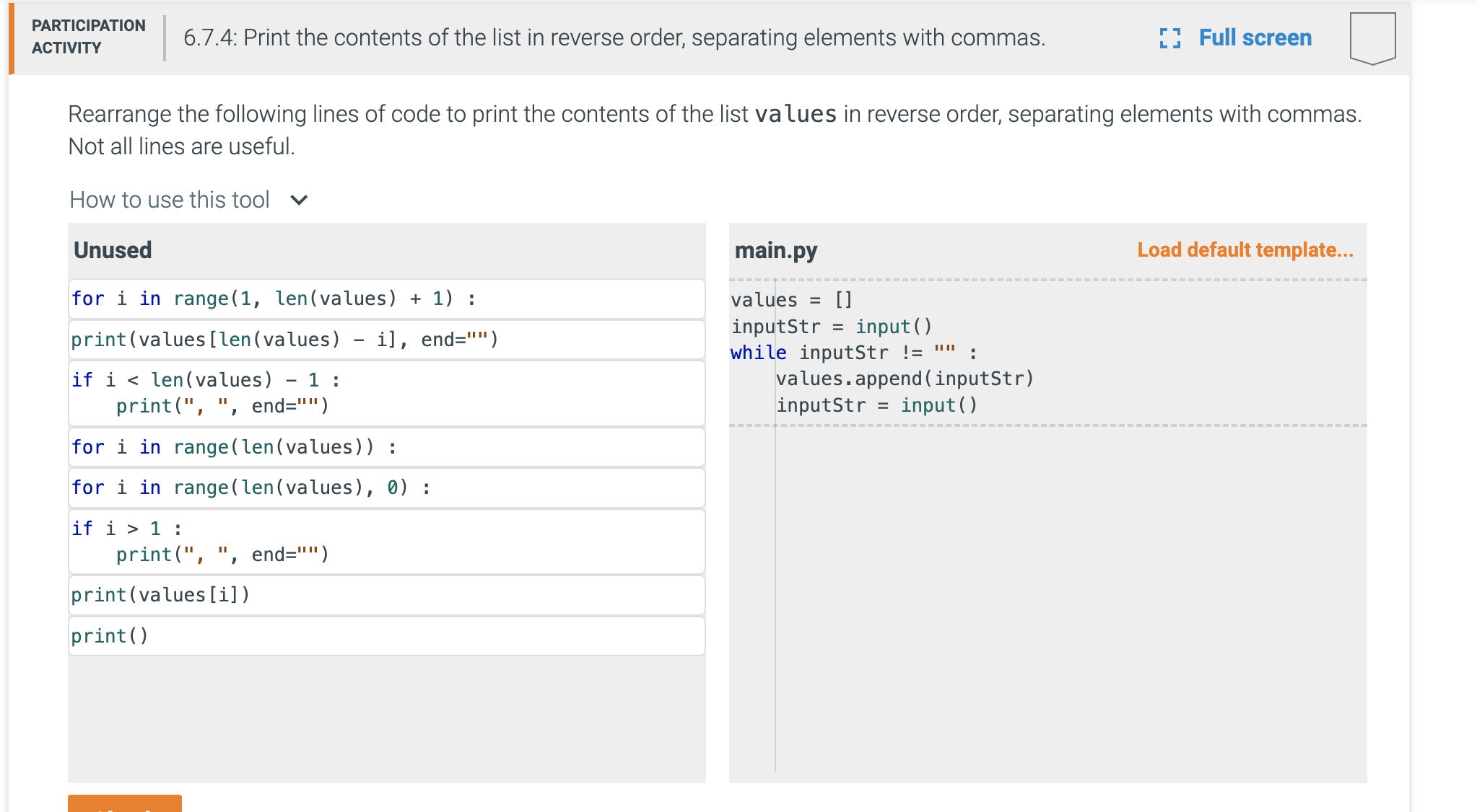 Solved Rearrange the following lines of code to print the | Chegg.com