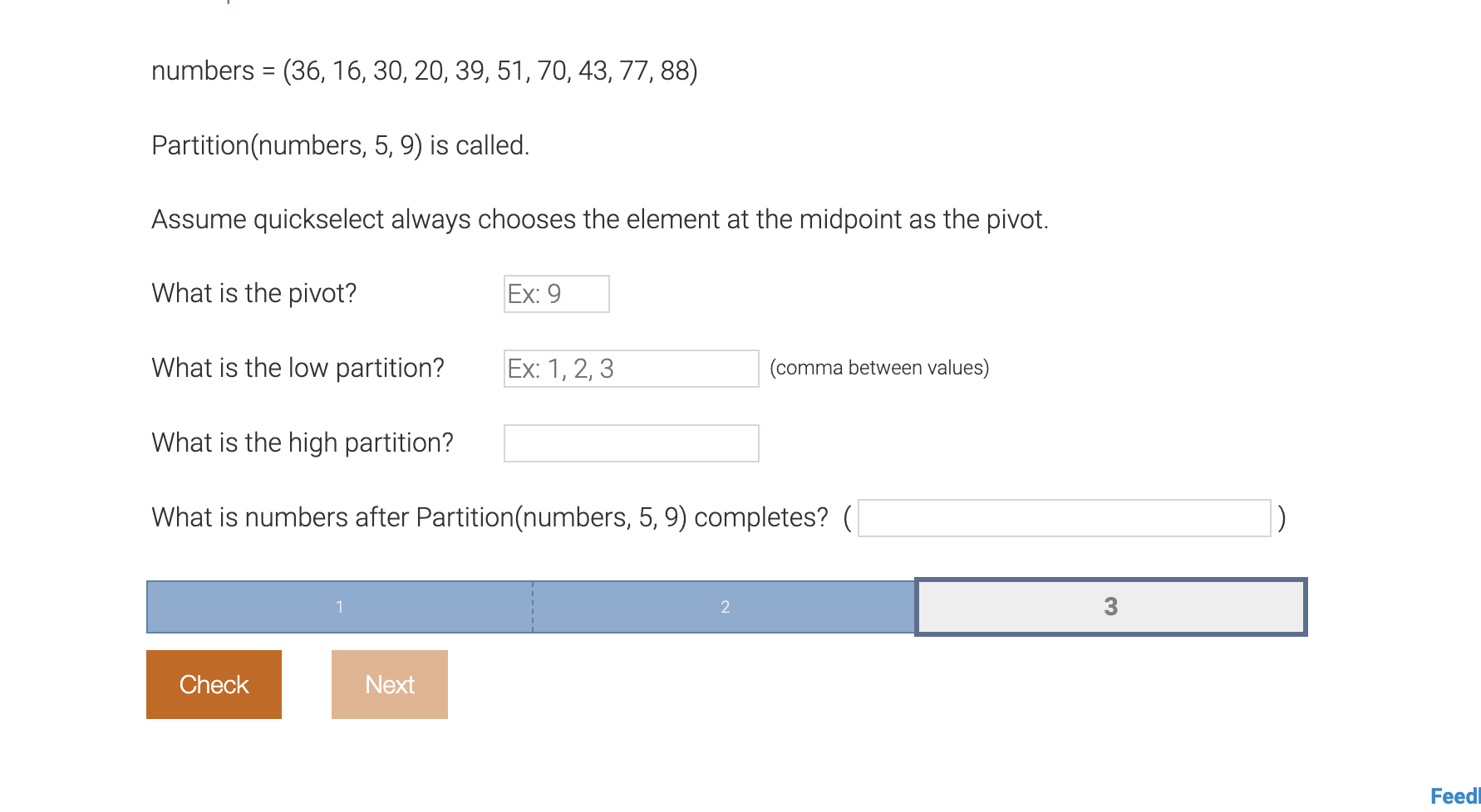Solved numbers =(36,16,30,20,39,51,70,43,77,88) | Chegg.com