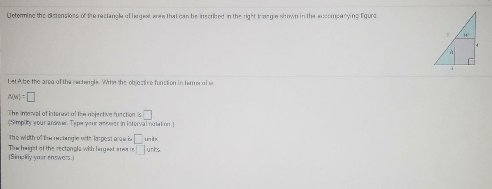 Solved Determine the dimensions of the rectangle of largest | Chegg.com