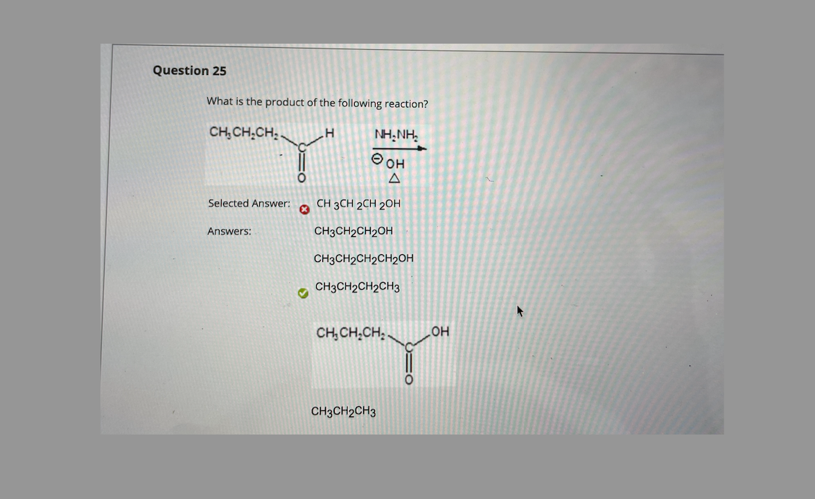 Solved Question 25 What is the product of the following | Chegg.com