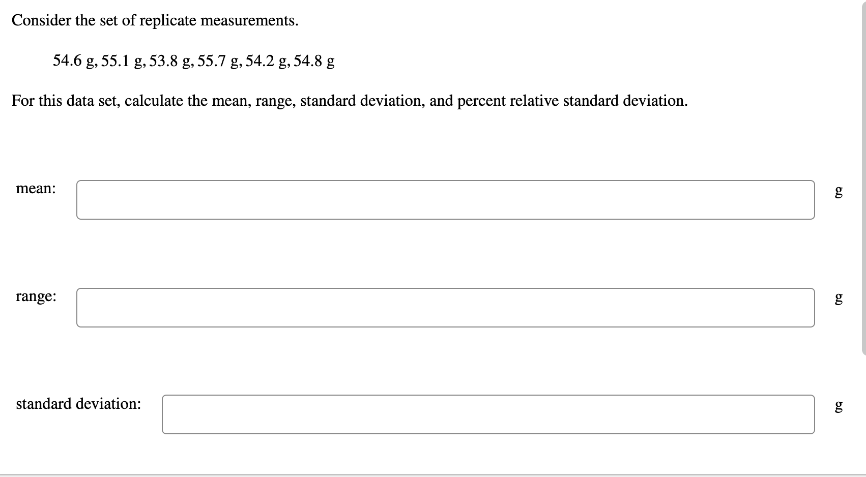 solved-consider-the-set-of-replicate-measurements-54-6-g-chegg