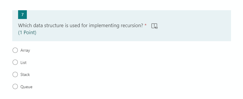 Solved 7 Which data structure is used for implementing | Chegg.com
