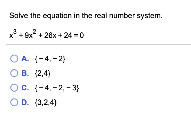 Solved Solve The Equation In The Real Number System ° +9x | Chegg.com