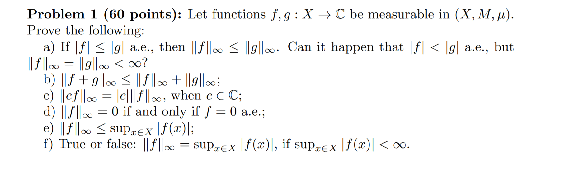 Solved Problem 1 60 Points Let Functions F G X C Be M Chegg Com