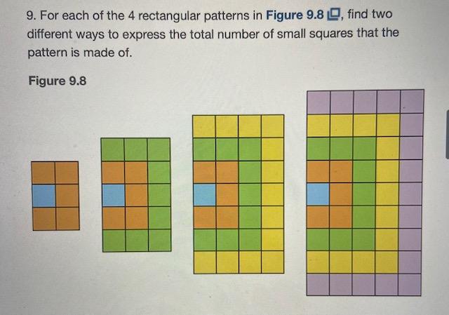 Solved 9. For each of the 4 rectangular patterns in Figure | Chegg.com