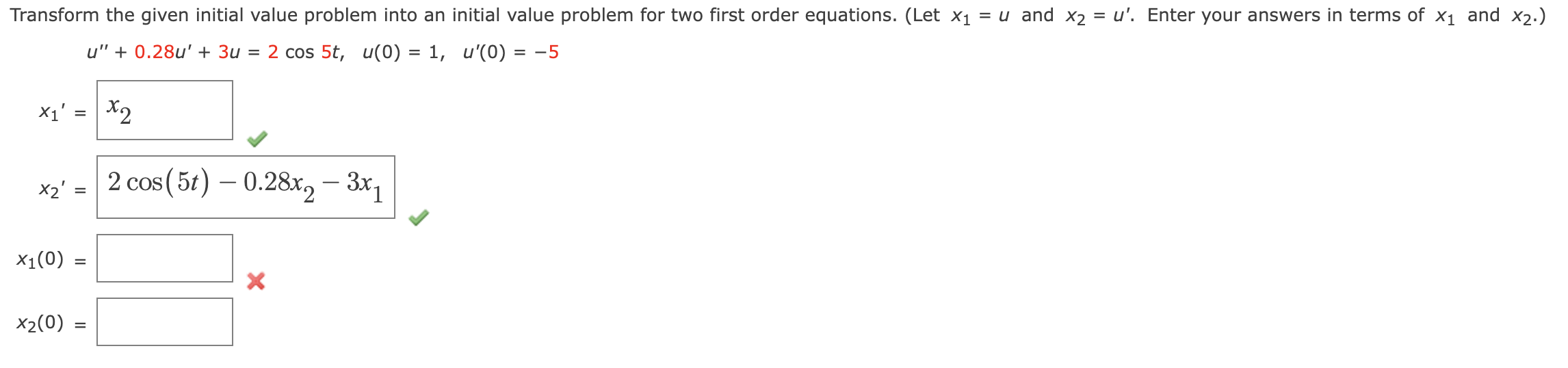Solved Transform The Given Initial Value Problem Into An Chegg