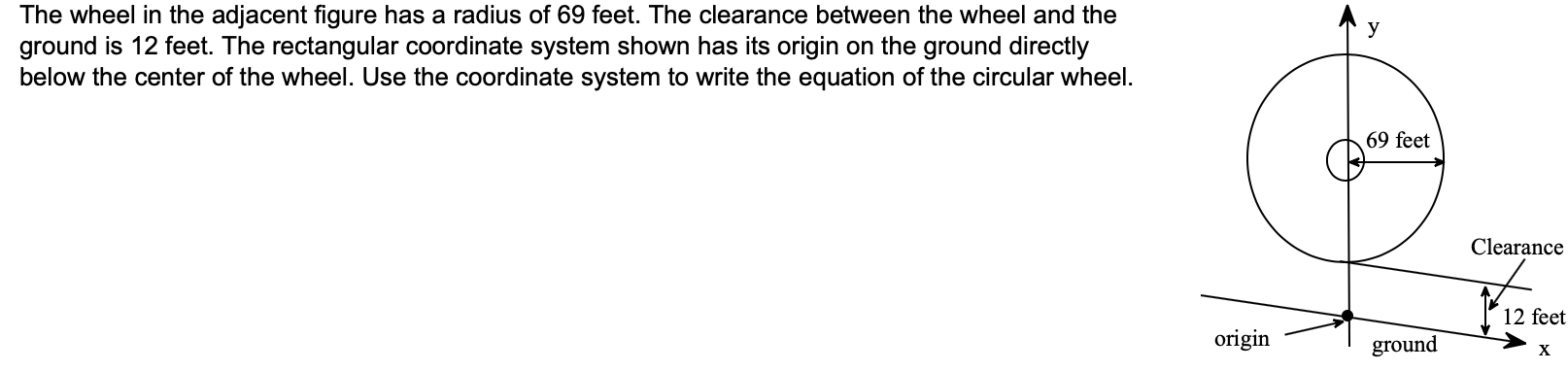 Solved The wheel in the adjacent figure has a radius of 69 | Chegg.com