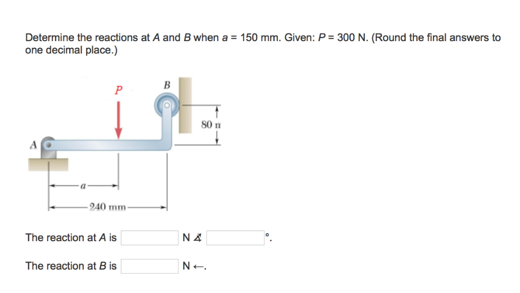 Solved Determine The Reactions At A And B When A 150 Mm. | Chegg.com