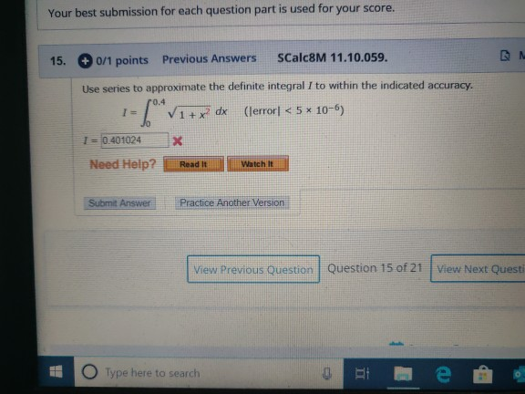 Solved Your best submission for each question part is used | Chegg.com