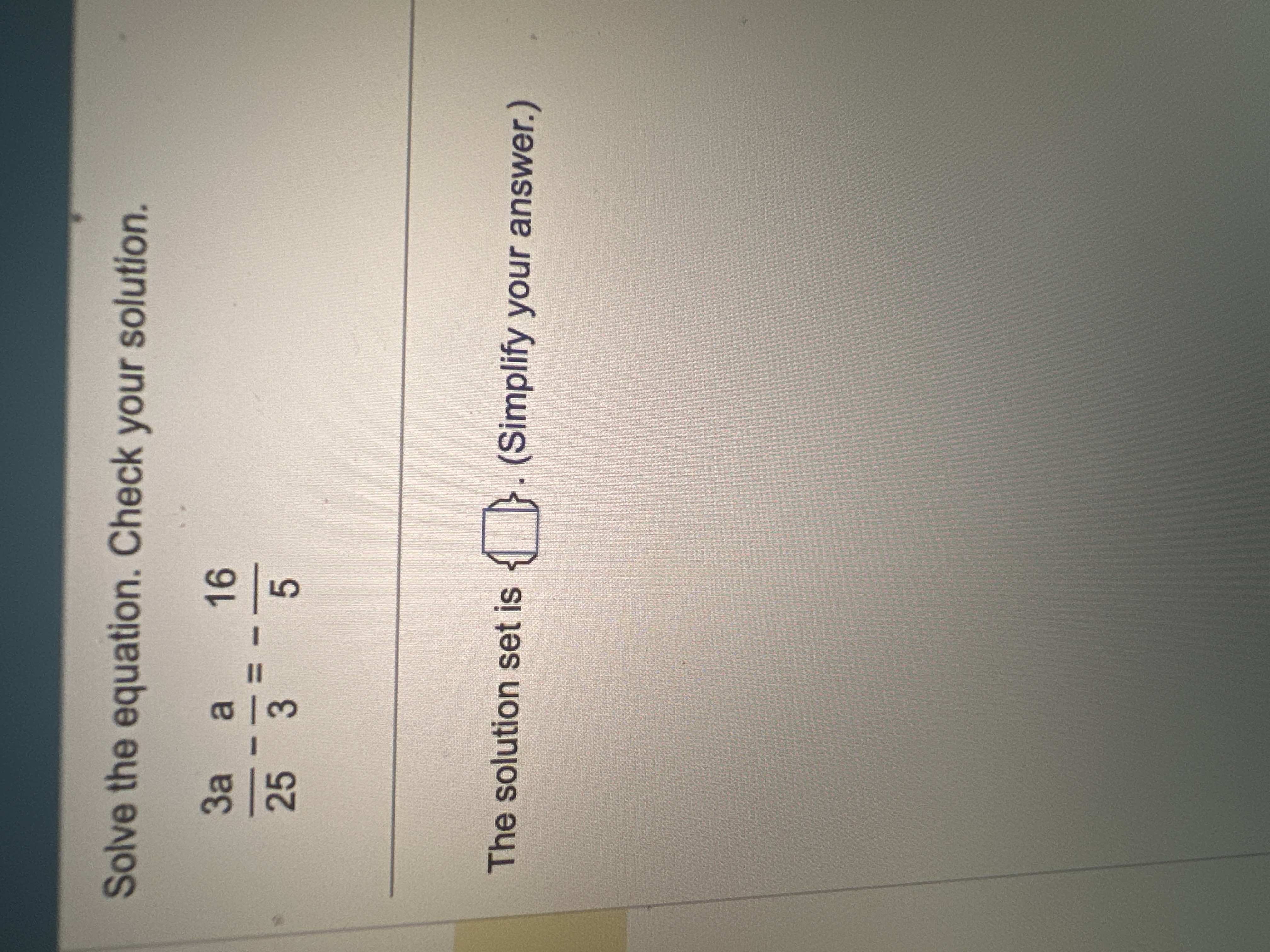 Solved Solve the equation. Check your | Chegg.com