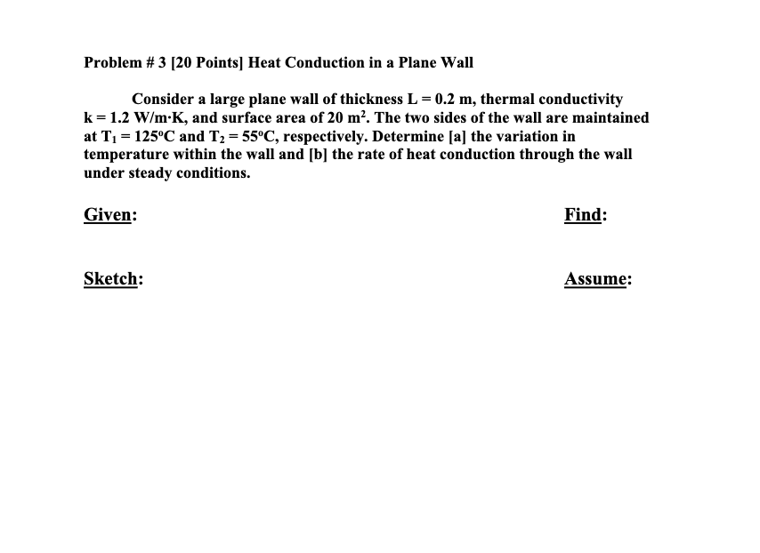 Solved Problem # 3 [20 Points] Heat Conduction in a Plane | Chegg.com