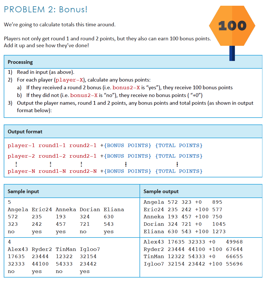Solved PROBLEM 2: Bonus! We're going to calculate totals | Chegg.com