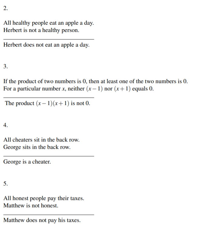 For Each Of The Following Arguments, State Whether It | Chegg.com