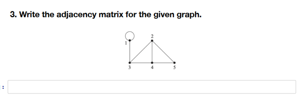 Solved 3. Write the adjacency matrix for the given graph. 3 | Chegg.com