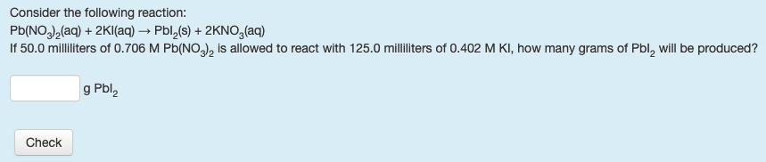 Solved Consider The Following Reaction Pb No3 2 Aq Chegg Solved Consider The Following Reaction Pb No3 2 Aq Chegg
