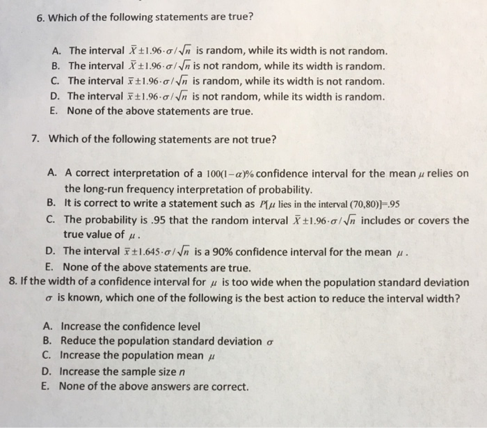 Solved Which of the following statements are true? The | Chegg.com
