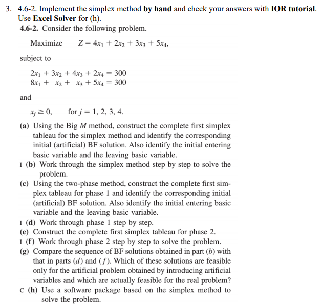 Solved X 20 3 4 6 2 Implement The Simplex Method By Hand Chegg Com   PhpZfWWcA 