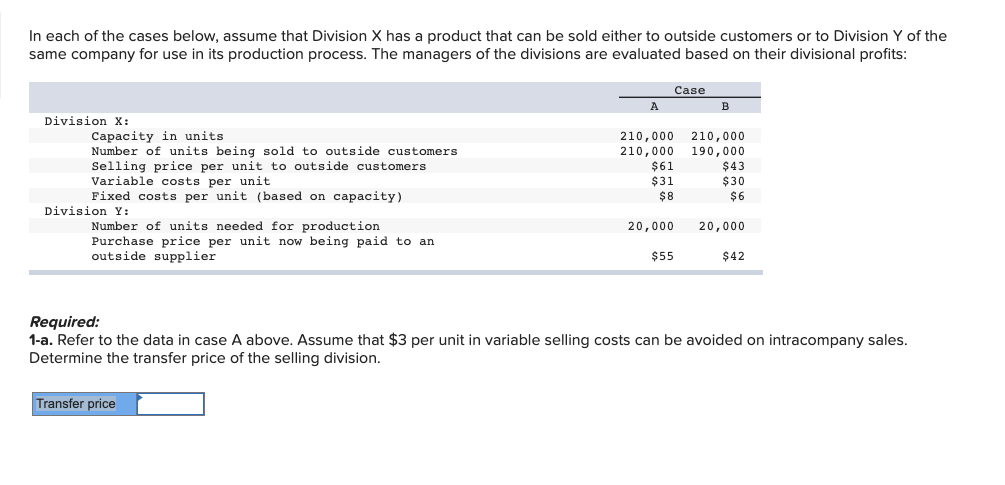 solved-in-each-of-the-cases-below-assume-that-division-x-chegg