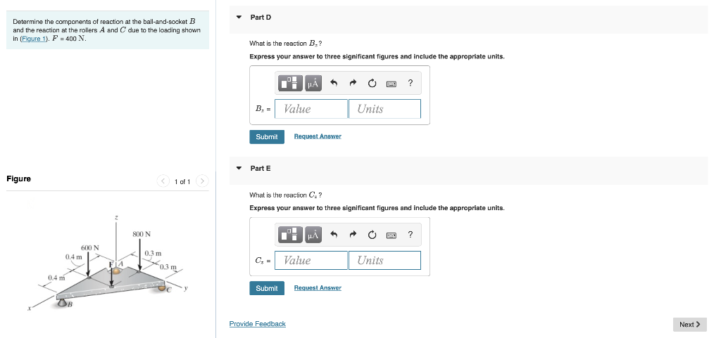 Solved Part A Determine The Components Of Reaction At The Chegg Com