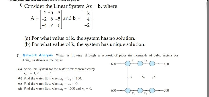 Solved ) Consider the Linear System Ax b, where 2-5 3 A = | Chegg.com