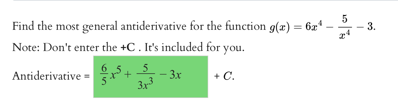 Solved Find The Most General Antiderivative For The Function 8668