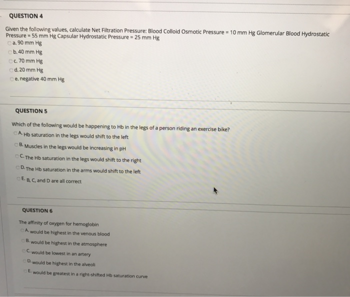 Solved Given the following values, calculate Net Filtration