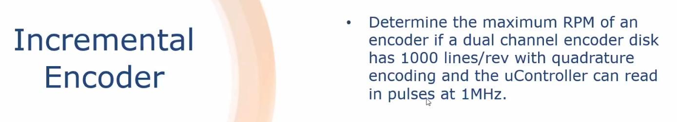 Solved Incremental Encoder Determine the maximum RPM of an | Chegg.com