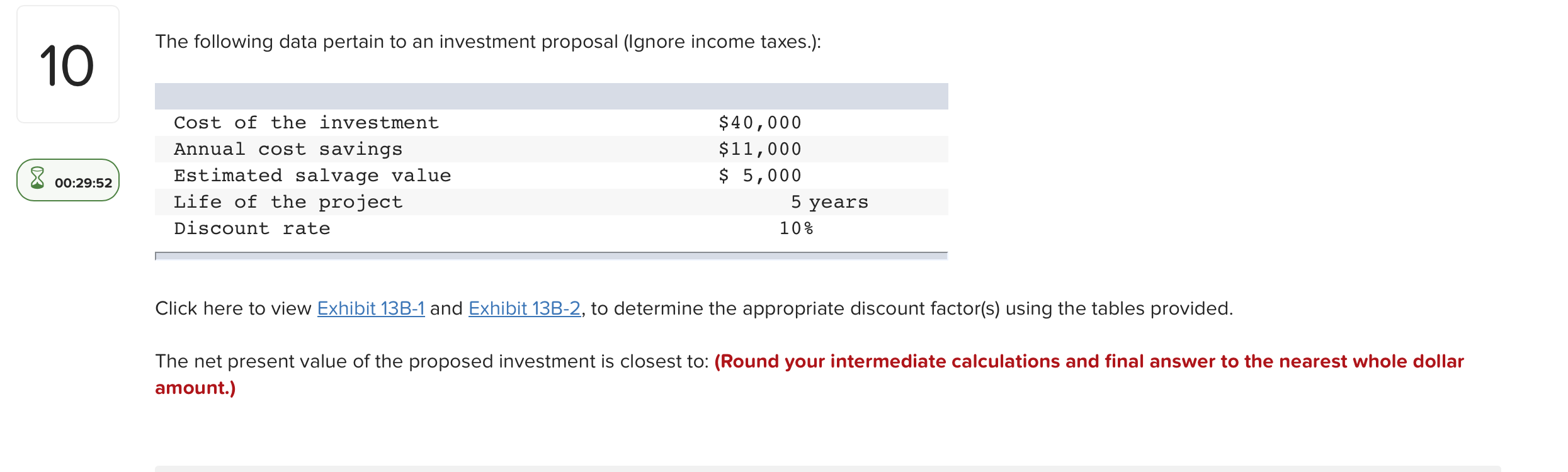 Solved The following data pertain to an investment proposal