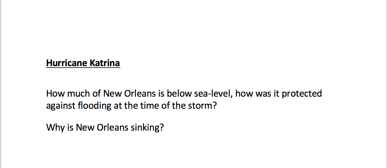 Solved Hurricane Katrina How much of New Orleans is below