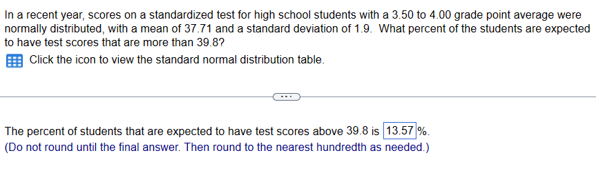 Solved In a recent year, scores on a standardized test for | Chegg.com