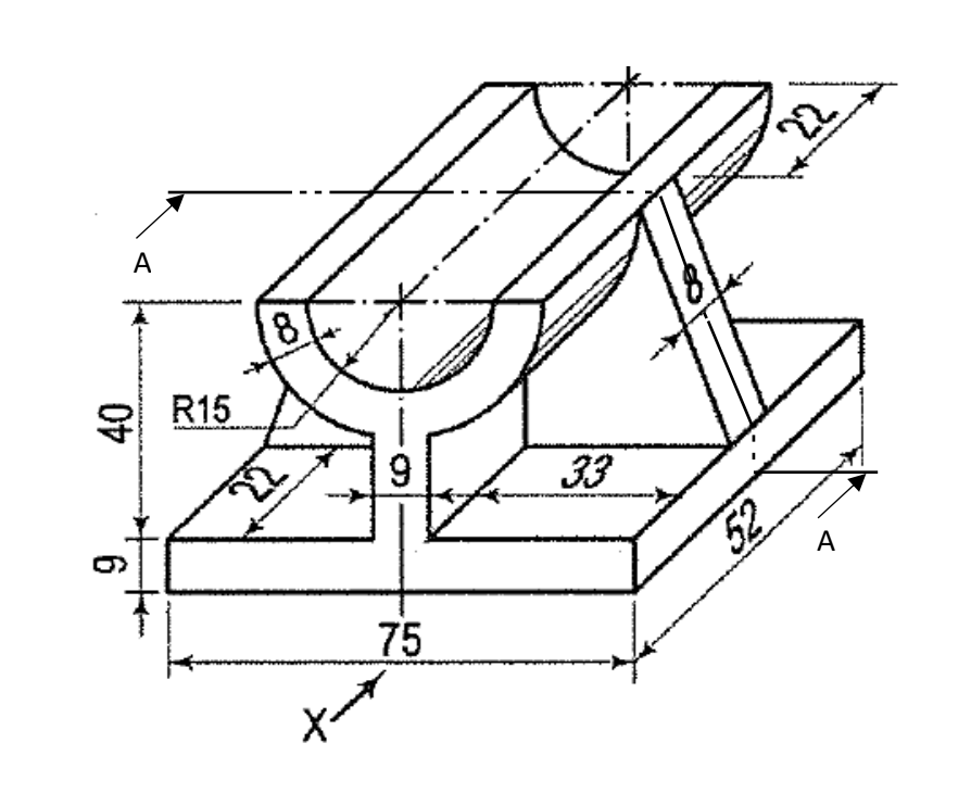 Solved Draw The Sectional Front View, Top View And The Side | Chegg.com