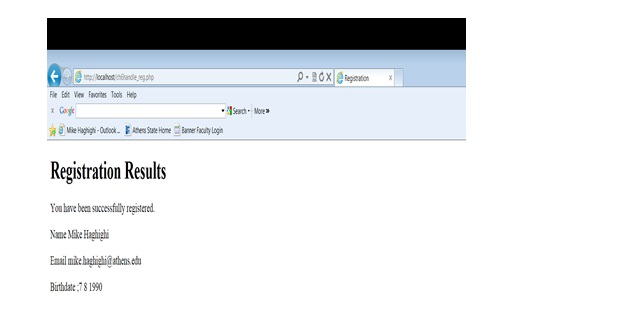 Solved 1. User Registration Form (Register php) a. b. c. A | Chegg.com