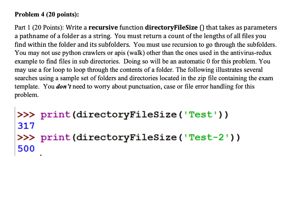 Solved Problem 4 (20 points): Part 1 (20 Points): Write a | Chegg.com